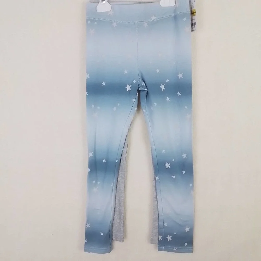 Carter's Kid Set of 2 Leggings Girl's Size 10, Blue w Stars, Grey w Racer Stripe